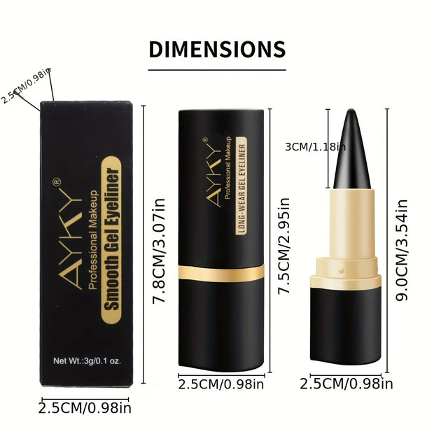 Matte Glitter Waterproof Eyeliner Stick Smudge Proof Black Single Head Solid Eyeliner Balm - Luxe Ladies Moda