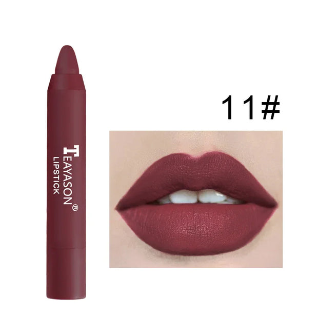 Nude Series Velvet Matte Lipstick Pencil Waterproof Long Lasting Red Lip Stick Non-Stick Cup Makeup Lip Tint Pen Cosmetic Makeup - Luxe Ladies Moda