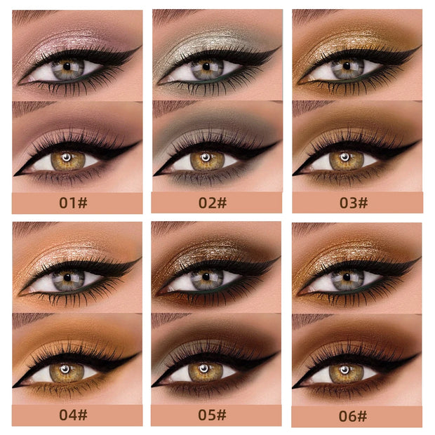 QIBEST Double-head Glitter Liquid Eyeshadow Contour Blush Pigment Silkworm Shimmer Matte Natural Cheek Shadow Cream Eyes Makeup - Luxe Ladies Moda