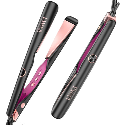 Straightening Curling Iron Combo for Curl Wave Straighten Women Hair - 1 Inch Dual Voltage - Luxe Ladies Moda