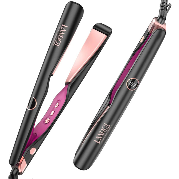 Straightening Curling Iron Combo for Curl Wave Straighten Women Hair - 1 Inch Dual Voltage - Luxe Ladies Moda