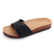 Cork Footbed Flat Slippers Fashion Flip Flops Women Outdoor Beach Shoes With Arch Support Women's Summer Clogs Sandals
