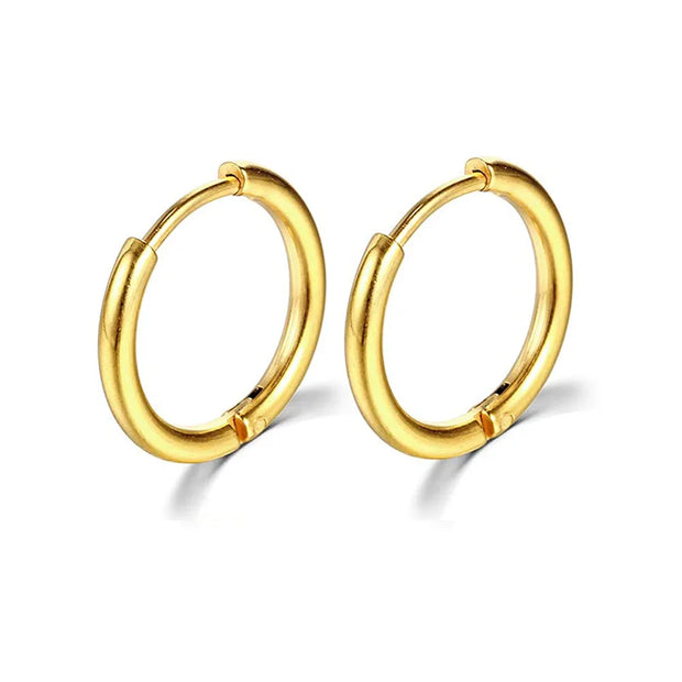 Simple Stainless Steel Small Hoop Earrings for Women - Luxe Ladies Moda