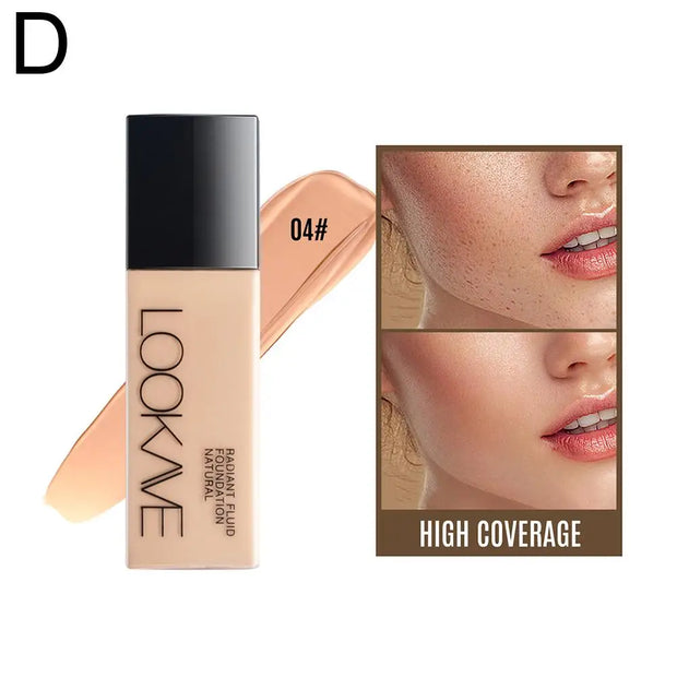 LOOKAVE Liquid Foundation Long Lasting Full Coverage Natural Matte Liquid Foundation Moisturizing Concealer CC Cream Base Makeup - Luxe Ladies Moda