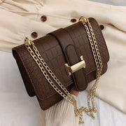 Tote Handbags Chains Shopper Clutch Handbag Winter Large Shoulder Bags for Women Stone Pattern PU Leather Crossbody Bags - Luxe Ladies Moda