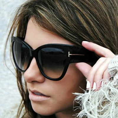 Cat Eye Women’s Sunglasses – Oversized Gradient UV400 Fashion Shades - Luxe Ladies Moda