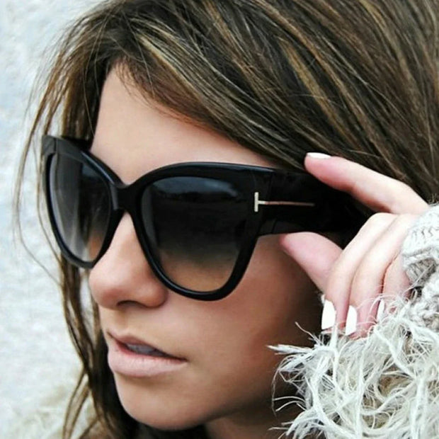 Cat Eye Women’s Sunglasses – Oversized Gradient UV400 Fashion Shades - Luxe Ladies Moda