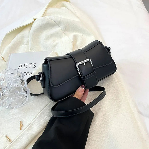 Solid color Leather Crossbody Bags For Women Underarm Shoulder Bag Fashion Trend Women's Handbag and Purse - Luxe Ladies Moda