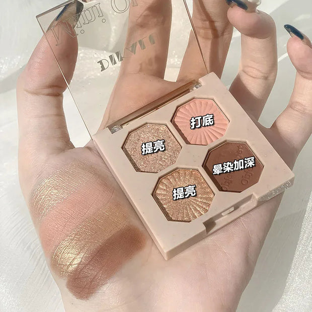 Eye Shadow Palette Mini Makeup Cosmetics Travel Size Cute Glitter Nude Eyeshadows Women Cheap Korean Glitters for the Eyes Gift - Luxe Ladies Moda