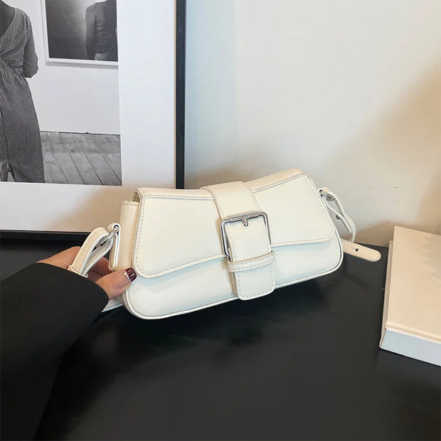 Solid color Leather Crossbody Bags For Women Underarm Shoulder Bag Fashion Trend Women's Handbag and Purse - Luxe Ladies Moda