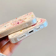 For iPhone 15 14 13 12 Pro Max 11 Fashion Blue Light Butterfly Flower Glitter Shockproof Phone Case with lens protective film - Luxe Ladies Moda