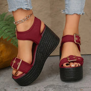 Women’s Super High Heel Peep Toe Muffin Sandals – Thick Sole Summer Platform Sandals - Luxe Ladies Moda