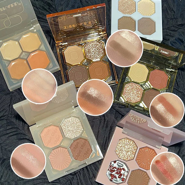 Eye Shadow Palette Mini Makeup Cosmetics Travel Size Cute Glitter Nude Eyeshadows Women Cheap Korean Glitters for the Eyes Gift - Luxe Ladies Moda