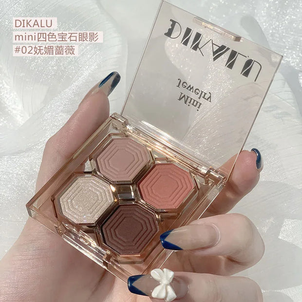 Eye Shadow Palette Mini Makeup Cosmetics Travel Size Cute Glitter Nude Eyeshadows Women Cheap Korean Glitters for the Eyes Gift - Luxe Ladies Moda