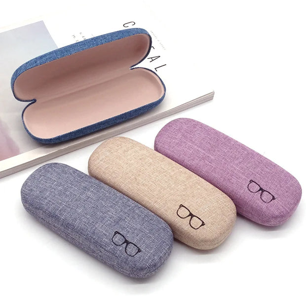 Fashion Glasses Case Hard Shell Linen Fabrics Eyewear Cases Cover Protective for Men Women Sunglasses Eyeglasses Glasses Box - Luxe Ladies Moda