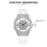 Snowflake Dial Leather Watch - Luxe Ladies Moda