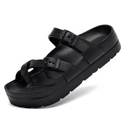 Fashion Thick Sole Slippers For Women Lightweight EVA Beach Shoes With Adjustable Buckle Summer New Orthopedic Slippers