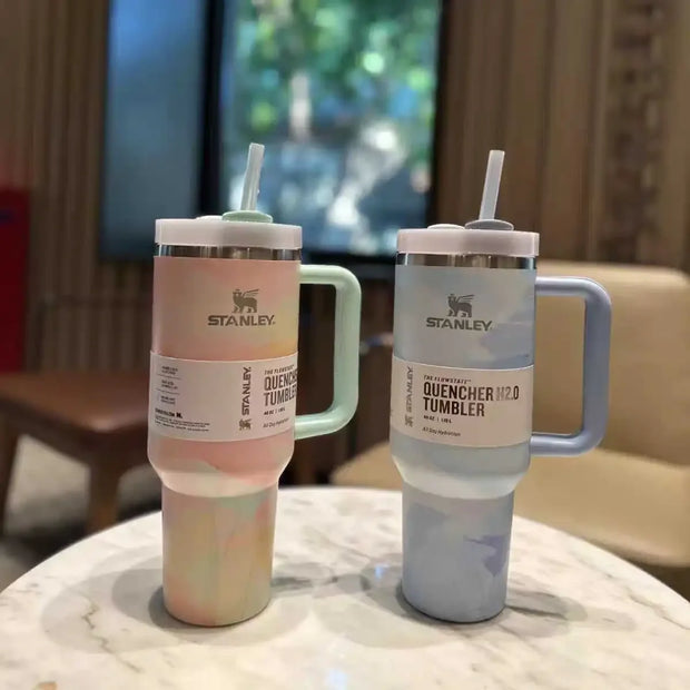 Stanley 30oz 40oz Insulated Tumbler With Lid and Straws Stainless Steel Coffee Tumbler with Handle Vacuum Leak Proof Coffee Cup - Luxe Ladies Moda