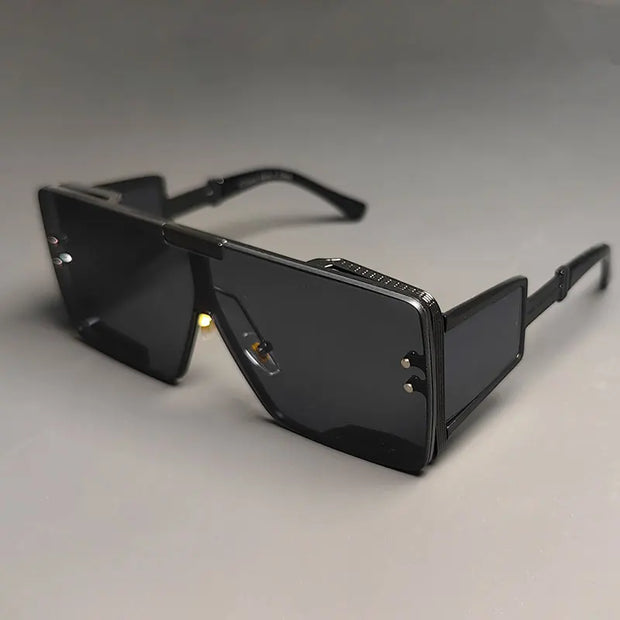 Luxury Brand Sunglasses Women Big Frame Men Square Fashion One Lens Shades Uv400 Vintage Glasses - Luxe Ladies Moda