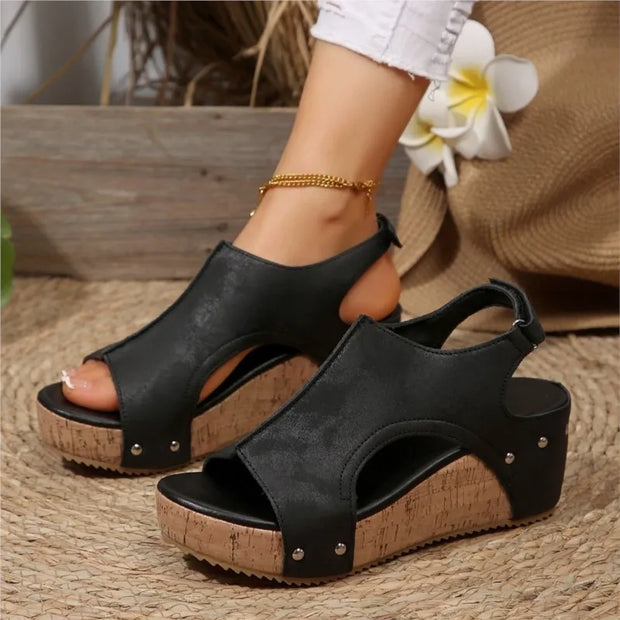 Sandals Shoes Women Summer Soft Women Shoe Slides Women's Sandals Wedge Shoes Woman Platform Heels Slippers Women Footwear - Luxe Ladies Moda