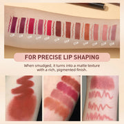 QIBEST 2pcs Lipstick Lipliner Pen Set Matte Velvet Lip Liner Pencil Contour Makeup Sexy Red Lip Stick Long Lasting Cosmetics - Luxe Ladies Moda