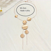 Vintage Gold Color Simple Europe and America Exaggerated Irregular Round Tassel Necklace Women's Party Jewelry Gift Accessories