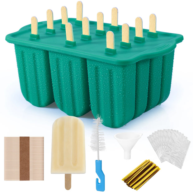 Popsicles Molds, 12 Pieces Silicone Popsicle Molds Easy-Release BPA-free Popsicle Maker Molds Ice Pop Molds Homemade Popsicle - Luxe Ladies Moda