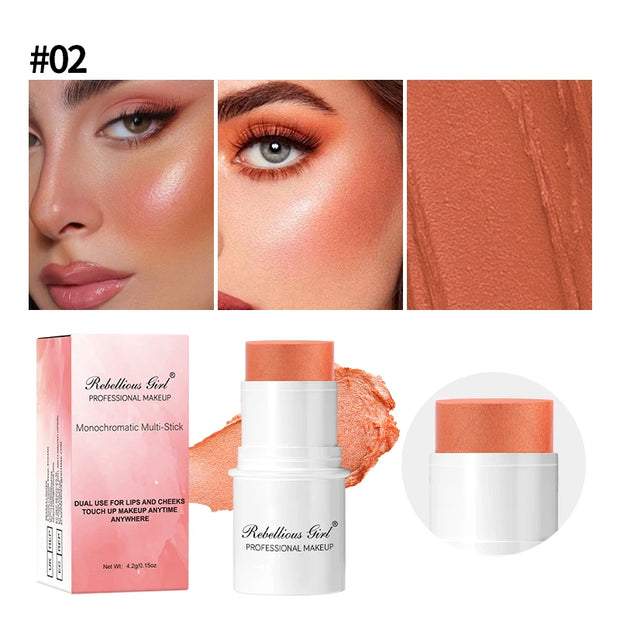 Blush Contour Highlighter Stick for Cheeks Eyes Lip Lightweight Dewy Finish Blush Stick Contour Natural Blusher Stick Makeup Set - Luxe Ladies Moda