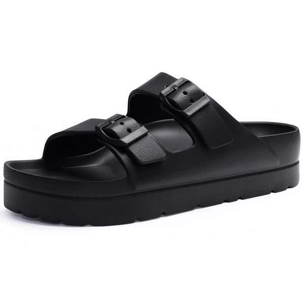 Fashion Thick Sole Slippers For Women Lightweight EVA Beach Shoes With Adjustable Buckle Summer New Orthopedic Slippers