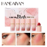 Liquid Blush Set with Sponge Tip Easy to Wear High Pigment Long Lasting Makeup Blusher For Cheek And Lip Gift Box Kit - Luxe Ladies Moda