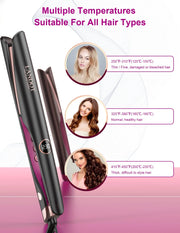 Straightening Curling Iron Combo for Curl Wave Straighten Women Hair - 1 Inch Dual Voltage - Luxe Ladies Moda