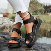 Open Toe Flatform Wedges Shoes Woman Summer Beach Sandals Sexy Women Plus Size 42 PU Leather Sandalias platform sandals - Luxe Ladies Moda