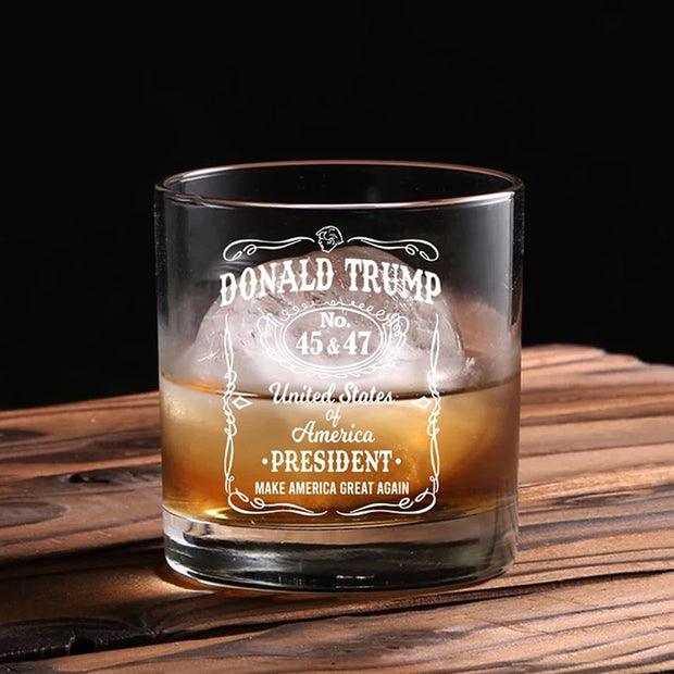1/2/4PCS Trump Whiskey Glass Wine Glass Lasers Engraved Presidency Glasses Right Wing,Glassware for Drinking,Conservative Gift - Luxe Ladies Moda