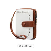 Anti-Theft Brush Bag for Ladies, Oil Wax Leather, Short Purse, European and American Retro, Multi-Function, organ Card Bag - Luxe Ladies Moda