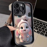 Lovely Pink Rabbit Silicone Case For Samsung Galaxy S24 S23 Ultra S22 S21 Plus S20 FE A12 A32 A52 A52S A23 A33 A53 A14 A34 A54 - Luxe Ladies Moda