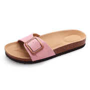 Cork Footbed Flat Slippers Fashion Flip Flops Women Outdoor Beach Shoes With Arch Support Women's Summer Clogs Sandals