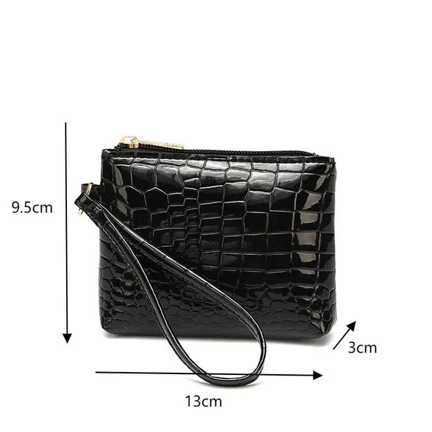 Embroidery Coin Purse Women Wallet Ladies PU Leather Solid Color Short Wallet Zipper Card Bag Card Holder Student Money Bag - Luxe Ladies Moda