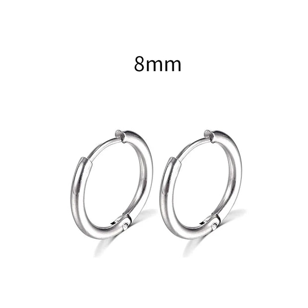 Simple Stainless Steel Small Hoop Earrings for Women - Luxe Ladies Moda