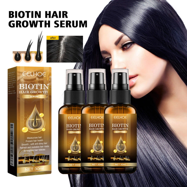 Biotin Hair Care Spray Nourish Scalp Hair Follicle Reduce Hair Loss Stabilizer Hair Root Refresh Oil Control Natural Plant Essence