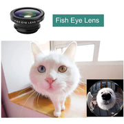 1 Set 3In1 Mobile Phone Fish Eye+Wide Angle+Macro Lightweight Camera Lens With Clip Universal Cell Phone Lens For iPhone - Luxe Ladies Moda