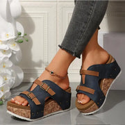 Women's Summer Platform Wedge-heeled Sandals Plus Size Comfortable Casual Outdoor Open Toe Beach Slippers - Luxe Ladies Moda