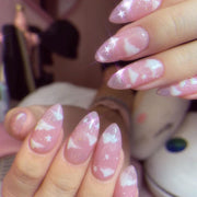 24pcs Detachable Almond French False Nails DIY Glitter Design Press on Nails Fake Nials DIY Manicure Nail Tips - Luxe Ladies Moda