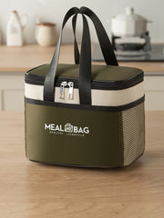 Portable lunch bag food insulated box Waterproof shoulder strap insulated box, hand-held lunch box bag, fresh aluminum DH - Luxe Ladies Moda
