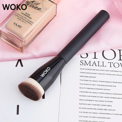Flat Top Foundation Makeup Brushes Flat Angled Synthetic Hair Face Contour Foundation Liquid Cream Bronzer Buffing Makeup Tool - Luxe Ladies Moda