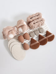 15Pcs Multi-Colored Fluffy Headband and Makeup Sponge Set-Sweet Style, Perfect Beauty Assistant - Luxe Ladies Moda