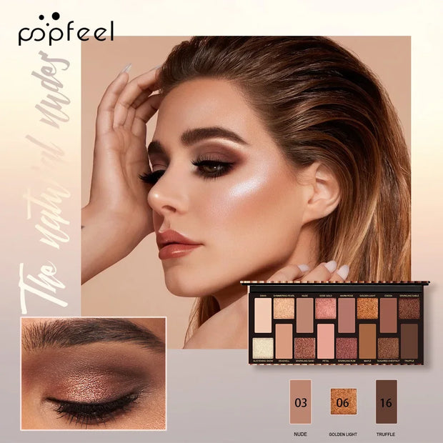 16 Color Eyeshadow Palette Glitter for Eyes Shimmer Matte Eye Shadow Korean Makeup For Women Cosmetics Eye Shine Waterproof - Luxe Ladies Moda