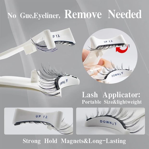 Reusable Magnetic Eyelashes with Applicator - Natural Wispy Lashes, No Glue Needed - Luxe Ladies Moda