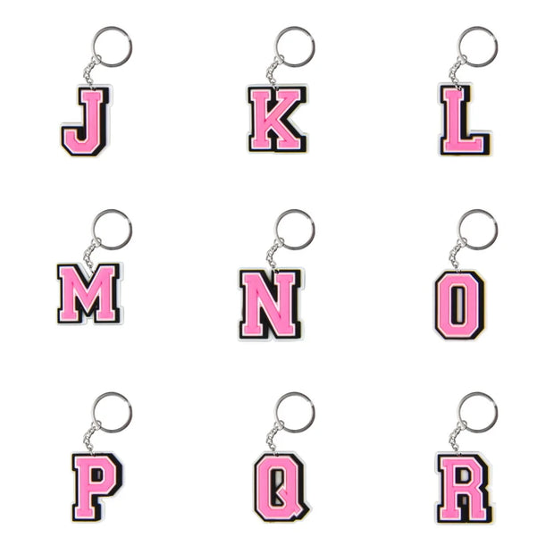 Cute Cartoon Pink Alphabet Keychains | A-Z Letter Keyrings for Personalized Style" - Luxe Ladies Moda