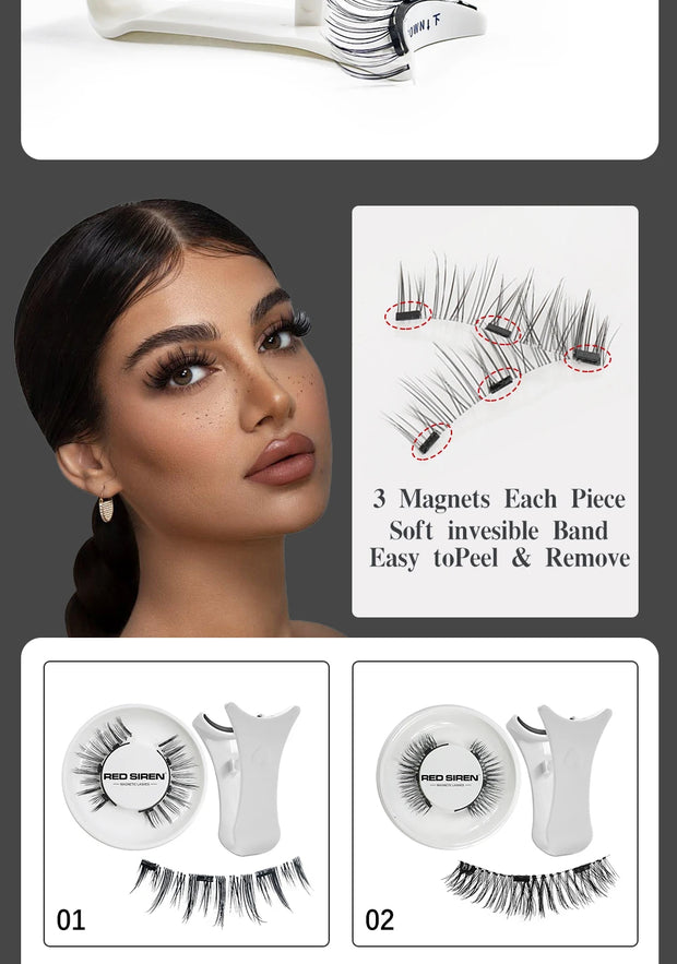 Reusable Magnetic Eyelashes with Applicator - Natural Wispy Lashes, No Glue Needed - Luxe Ladies Moda