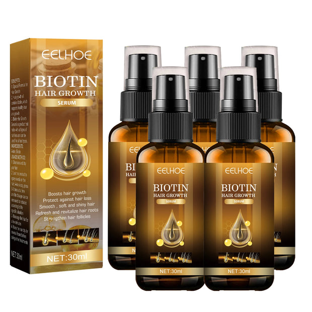 Biotin Hair Care Spray Nourish Scalp Hair Follicle Reduce Hair Loss Stabilizer Hair Root Refresh Oil Control Natural Plant Essence